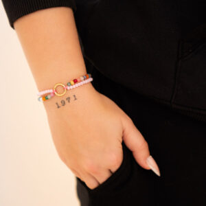 Pulsera Aro Doble Rosa