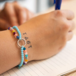 Pulsera Aro Doble Azul