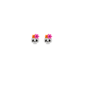 Pendientes Calavera Plata Botón